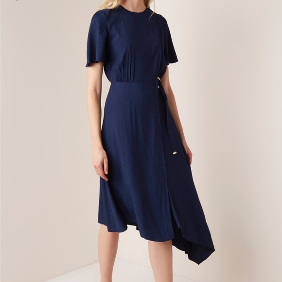 🍒NWT🍒 TED BAKER ASYMMETRIC D RING DRESS - Picture 5 of 11